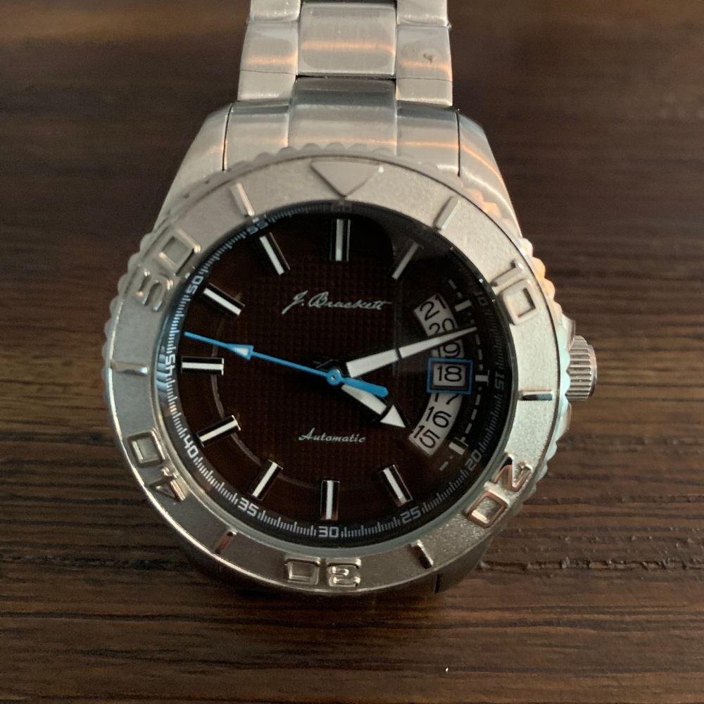 J. Brackett Chios Bracelet Watch w/Date - Silver/B